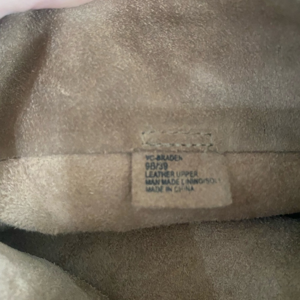 VINCE CAMUTO  Braden Suede Slouch Boots Almond Latte 3" Heel Size 9 - Picture 5 of 13